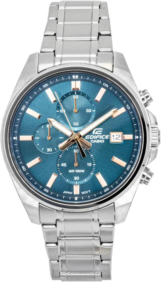 Alt view image 5 of 7 - Casio Edifice Analog Chronograph Turquoise Dial Quartz Men's Watch EFV-610DE-2A