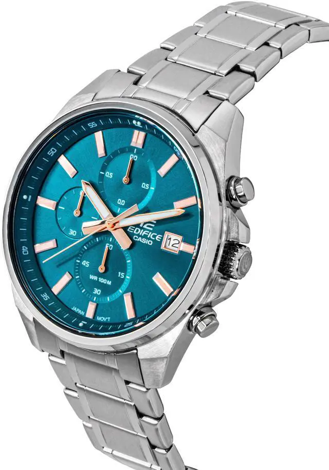 Alt view image 7 of 7 - Casio Edifice Analog Chronograph Turquoise Dial Quartz Men's Watch EFV-610DE-2A