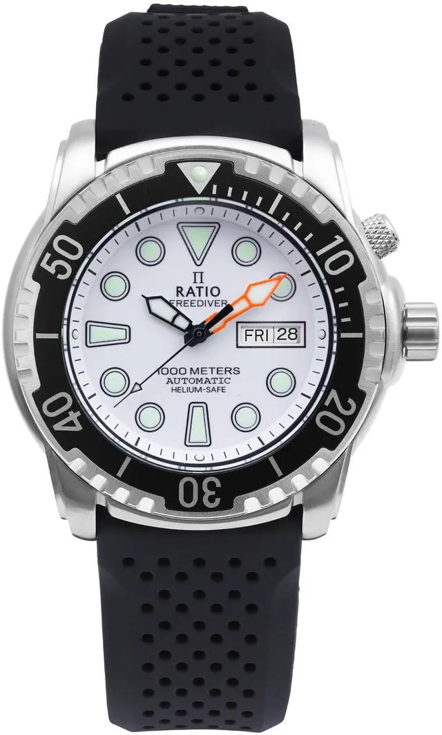 Alt view image 7 of 7 - Ratio FreeDiver Helium-Safe 1000M Yellow Dial Sapphire Crystal Automatic 1068HA96-34VA-YLW Men's Watch