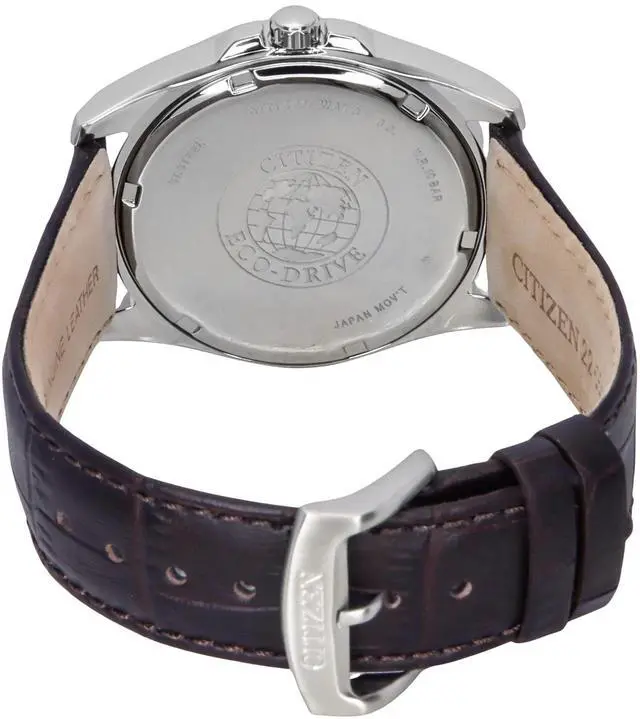 Alt view image 4 of 4 - Citizen Eco-Drive Leather Strap Blue Dial BM7108-22L 100M Men's Watch