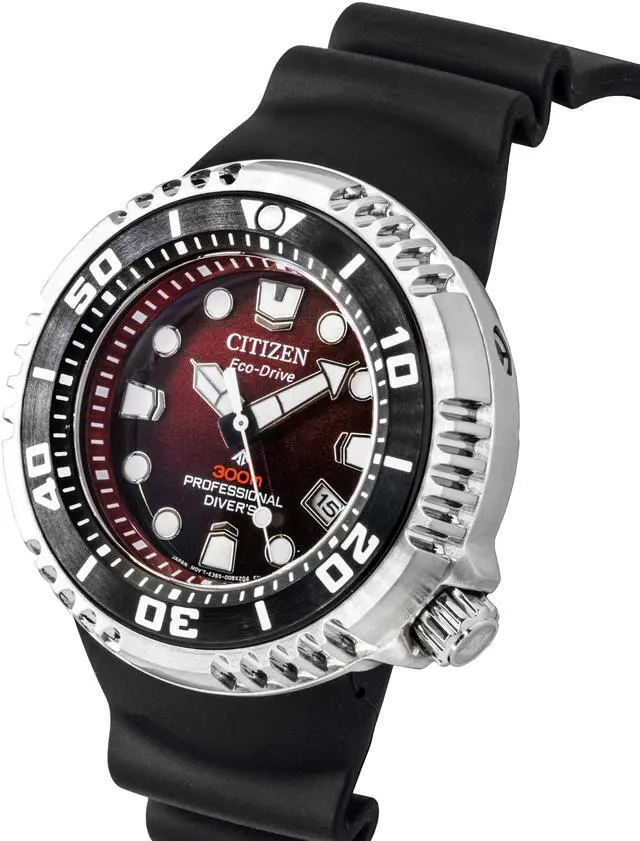 Alt view image 3 of 4 - Citizen Promaster Red Dial Eco-Drive Diver's 300M Men's Watch BN1024-01Z