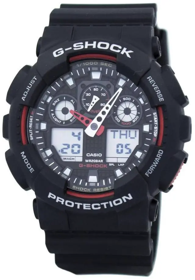 Alt view image 6 of 11 - Casio GA100-1A4 Men's G-Shock Anti-Magnetic X-Large G Watch