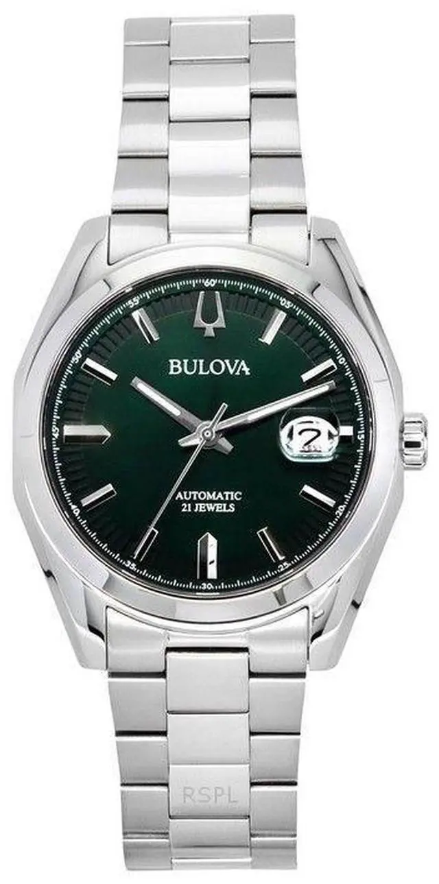 Alt view image 6 of 9 - Bulova 96B429 Surveyor Collection Automatic Watch - Stainless/Green