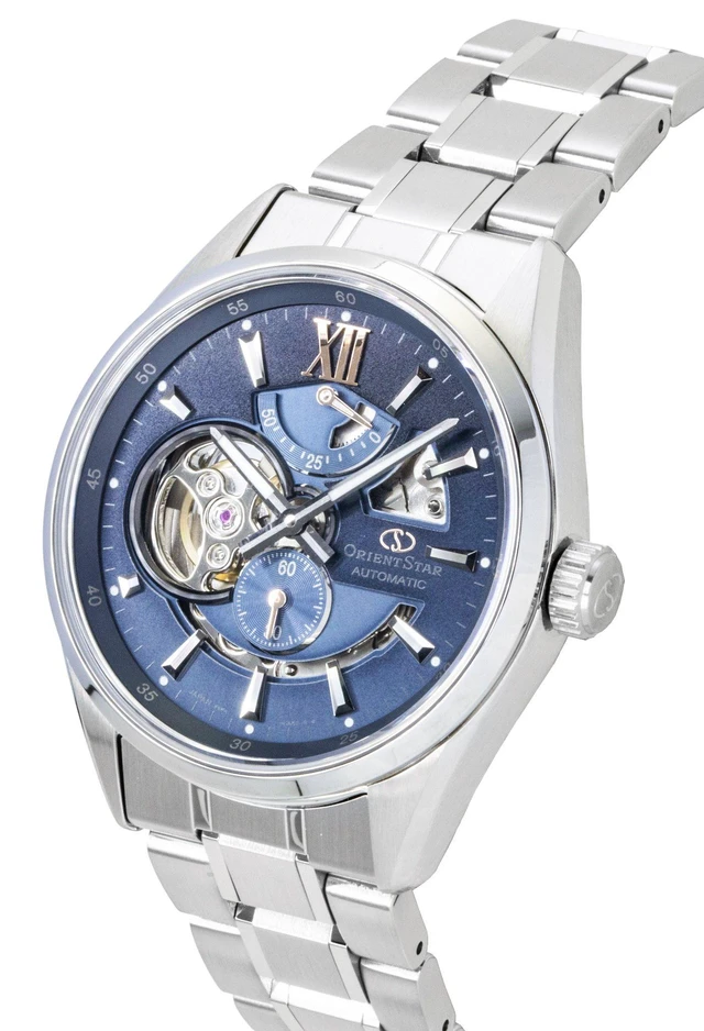 Alt view image 3 of 4 - Orient Star Keshiki Limited Edition Stainless Steel Open Heart Blue Grey Dial Automatic RE-AV0132L 100M Men's Watch