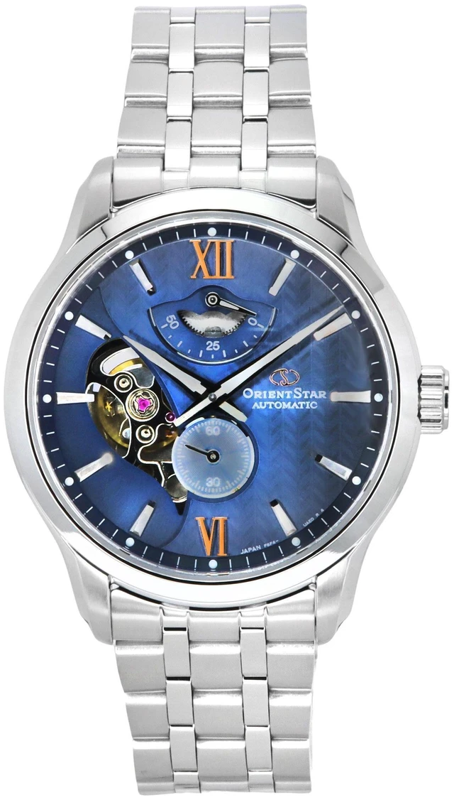 Main image of Orient Star Contemporary Stainless Steel Blue Dial Automatic RE-AV0B08L00B 100M Men's Watch