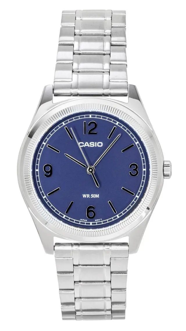 Alt view image 4 of 6 - Casio Standard Analog Stainless Steel Navy Blue Dial Quartz MTP-B210D-2A2V Men's Watch