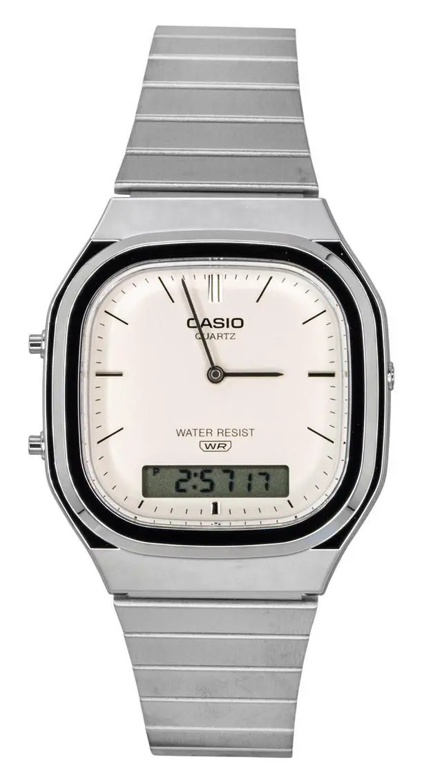 Alt view image 4 of 6 - Casio Vintage Analog Digital Off White Dial Quartz AQ-240E-7A2 Unisex Watch
