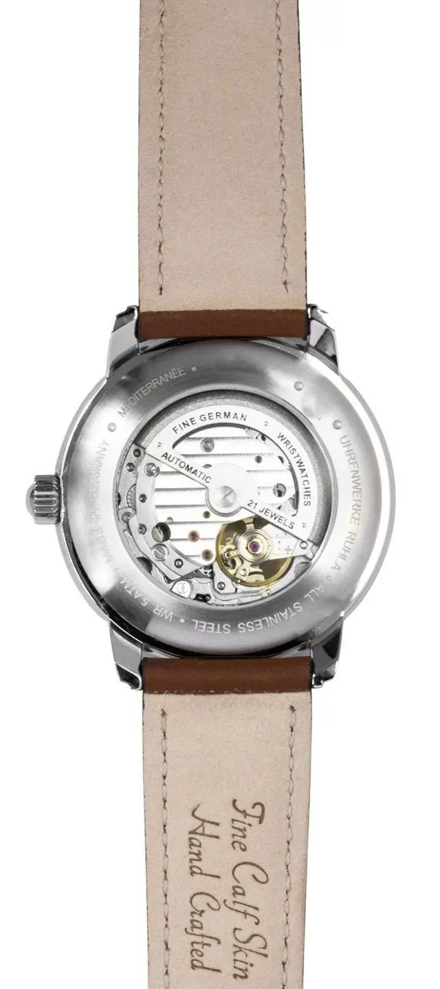 Alt view image 6 of 6 - Zeppelin Mediterranee Leather Strap Open Heart Blue Dial Automatic 96663 Men's watch