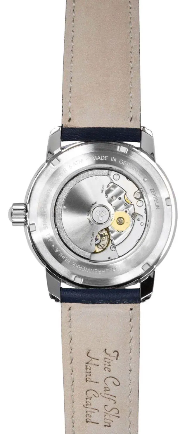 Alt view image 6 of 6 - Zeppelin Mediterranee Leather Strap Blue Dial Automatic 96903 Men's Watch
