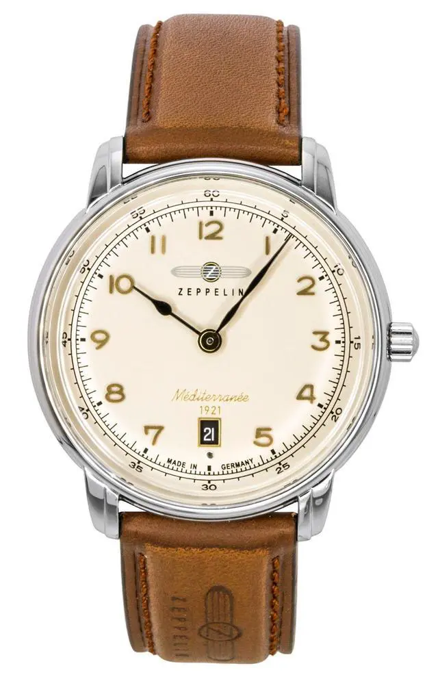Alt view image 4 of 6 - Zeppelin Mediterranee Leather Strap Beige Dial Quartz 96405 Men's Watch