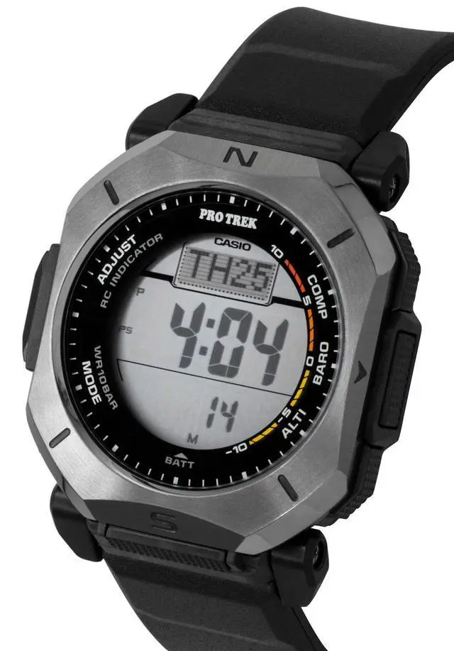 Alt view image 7 of 7 - Casio Pro Trek Digital Radio-Controlled Rubber Strap Solar PRW-69Y-1 100M Men's Watch