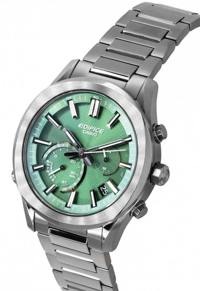 Alt view image 7 of 7 - Casio Edifice Analog Chronograph Smartphone Link Green Dial Stainless Steel Solar EQB-1300DC-3A 100M Men's Watch