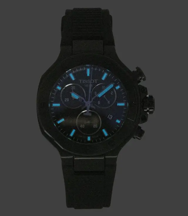 Alt view image 6 of 7 - Tissot T-Race Chronograph Silicone Strap Black Dial Quartz T141.817.37.051.00 100M Men's Watch