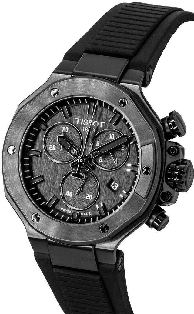 Alt view image 7 of 7 - Tissot T-Race Chronograph Silicone Strap Black Dial Quartz T141.817.37.051.00 100M Men's Watch