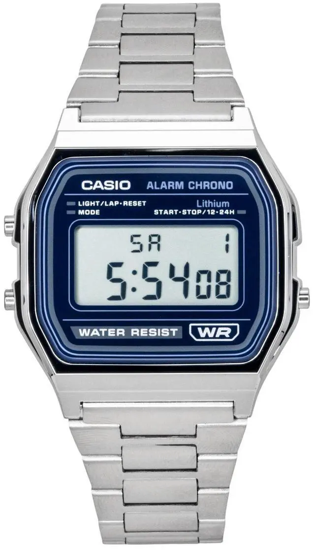 Alt view image 5 of 7 - Casio Vintage Digital Stainless Steel Quartz A158WEA-2 Unisex Watch