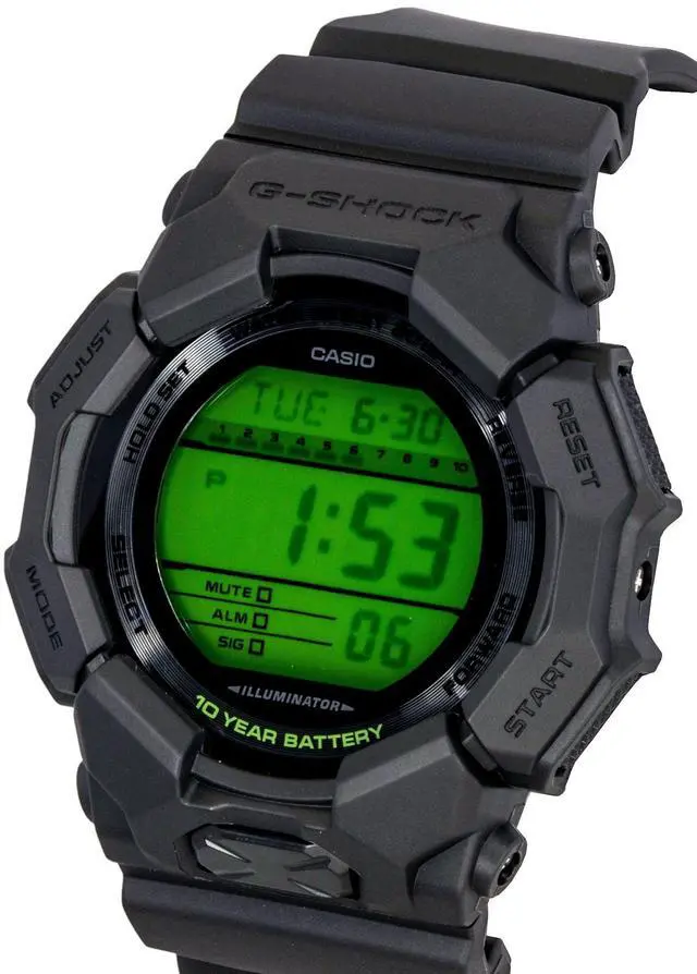 Alt view image 3 of 4 - Casio GD010BEG1 GD-010 Series G-Shock Mens Digital Watch - Black/Green