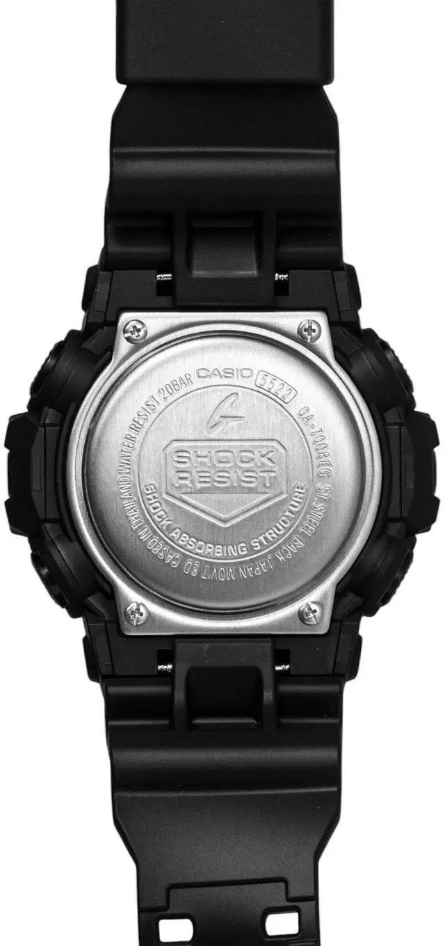 Alt view image 4 of 4 - Casio G-Shock Analog Digital Black Dial Resin Quartz GA-700BEG-1A 200M Men's Watch