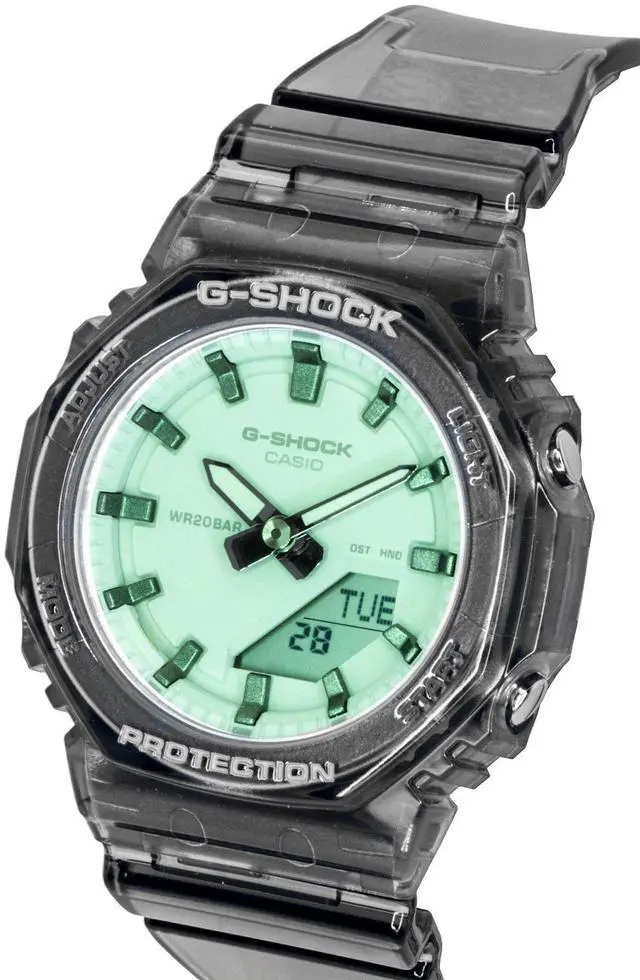 Alt view image 4 of 6 - Casio G-Shock Analog Digital Green Dial Resin Strap Quartz GMA-P2100SR-1A 200M Women's Watch