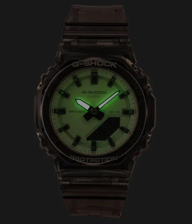 Alt view image 2 of 6 - Casio G-Shock Analog Digital Green Dial Resin Strap Quartz GMA-P2100SR-1A 200M Women's Watch