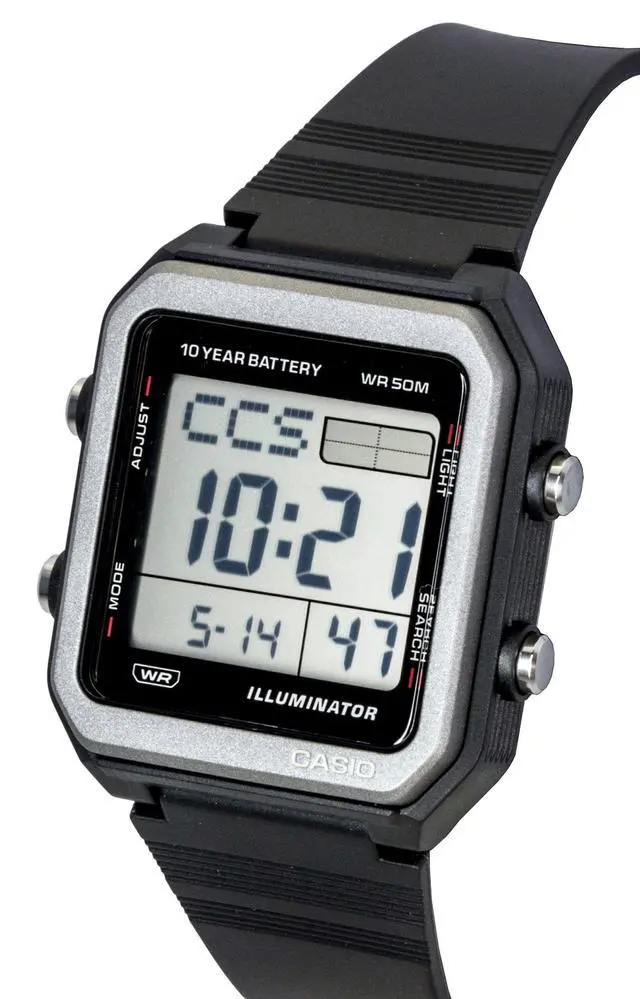Alt view image 3 of 5 - Casio Digital Resin Strap Quartz W-221H-1AV Unisex Watch