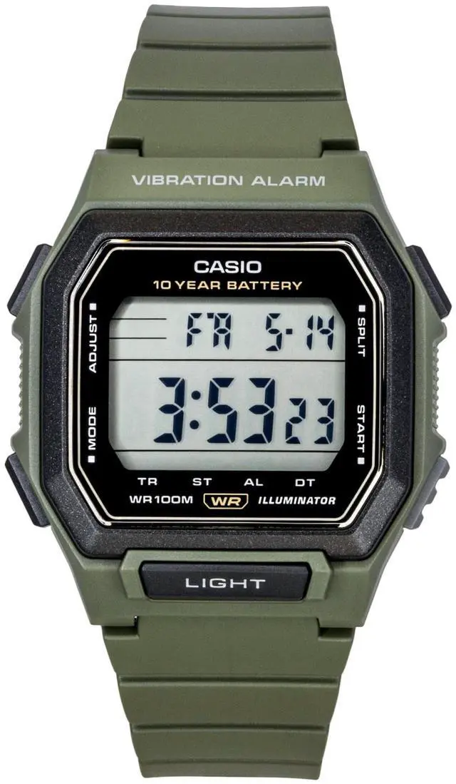 Main image of Casio Digital Resin Strap Black Dial Quartz W-738H-3AV 100M Men's Watch