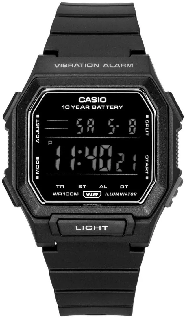 Main image of Casio Standard Digital Resin Strap Black Dial Quartz W-738H-1BV 100M Men's Watch