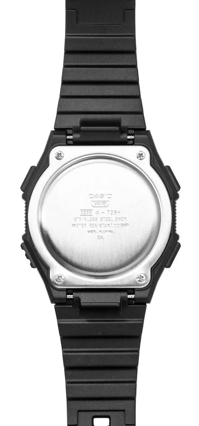Alt view image 4 of 5 - Casio Digital Resin Strap Black Dial Quartz W-738H-3AV 100M Men's Watch