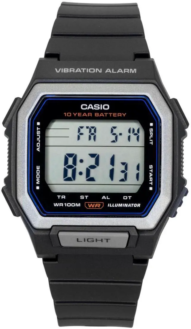 Main image of Casio Digital Resin Strap Black Dial Quartz W-738H-1AV 100M Men's Watch