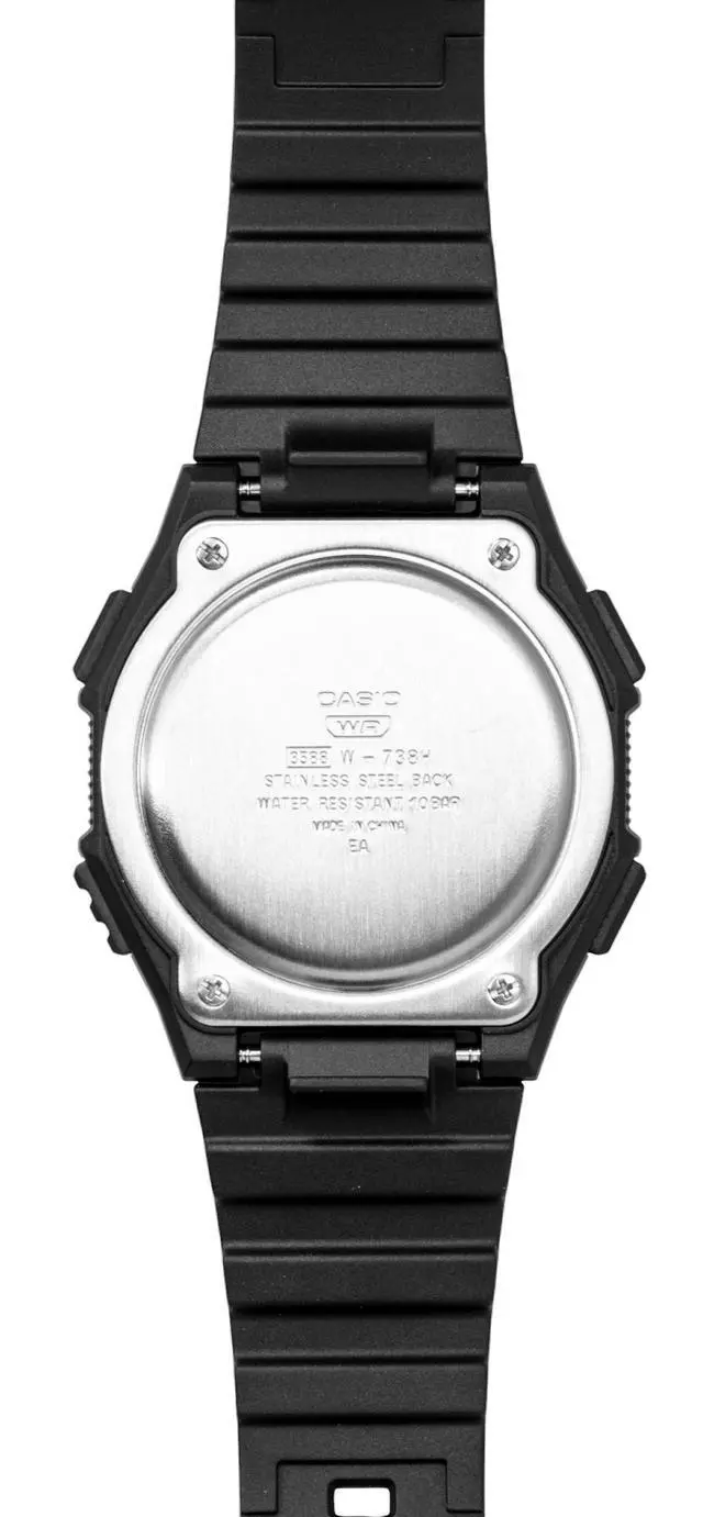 Alt view image 4 of 5 - Casio Standard Digital Resin Strap Black Dial Quartz W-738H-1BV 100M Men's Watch