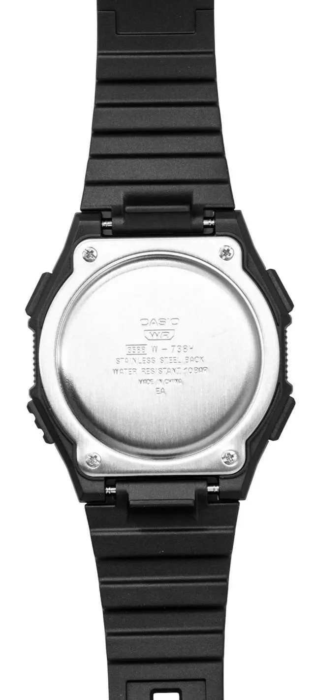 Alt view image 4 of 5 - Casio Digital Resin Strap Black Dial Quartz W-738H-1AV 100M Men's Watch