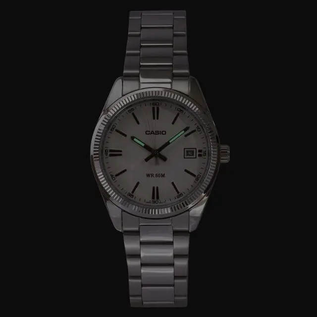 Alt view image 2 of 4 - Casio Analog Stainless Steel White Dial Quartz UTP-1302PD-7AV Unisex Watch