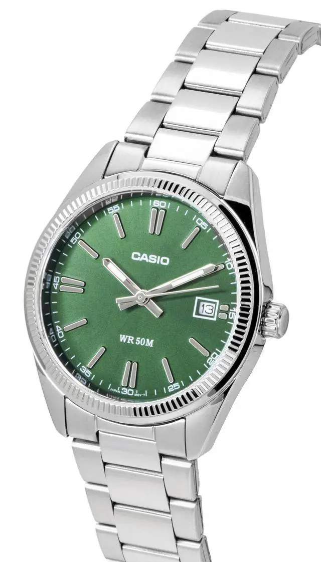 Alt view image 3 of 4 - Casio Analog Stainless Steel Green Dial Quartz UTP-1302PD-3A1V Unisex Watch