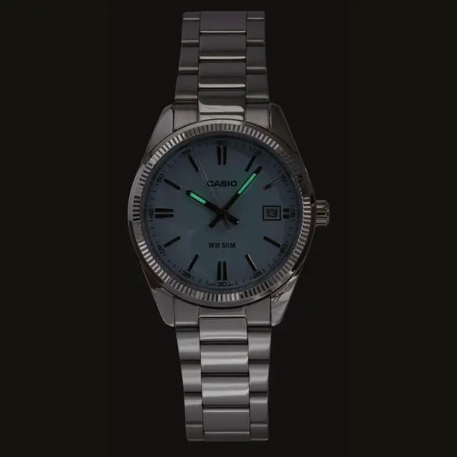 Alt view image 2 of 4 - Casio Analog Stainless Steel Turquoise Dial Quartz UTP-1302PD-2A2V Unisex Watch