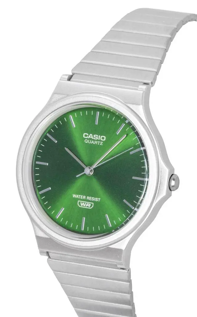 Alt view image 2 of 3 - Casio Analog Stainless Steel Green Dial Quartz MQ-24DA-3A Unisex Watch