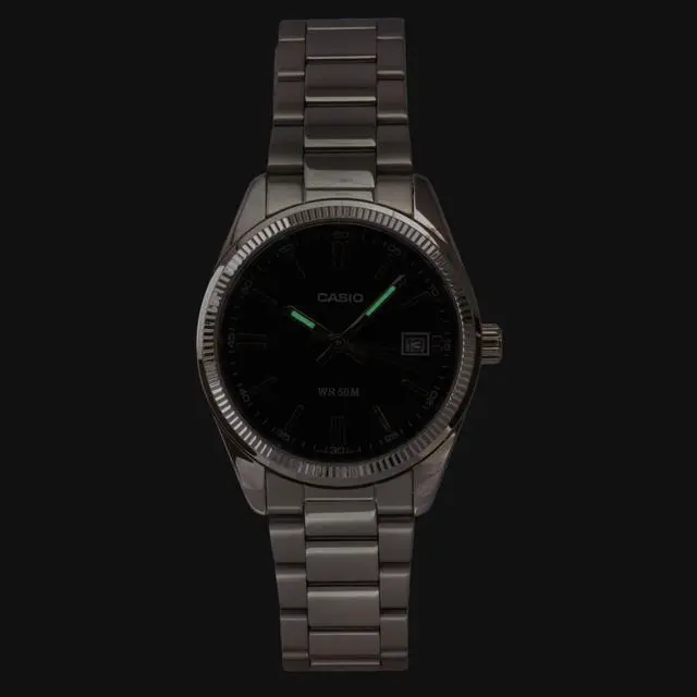 Alt view image 2 of 4 - Casio Analog Stainless Steel Black Dial Quartz UTP-1302PD-1AV Unisex Watch