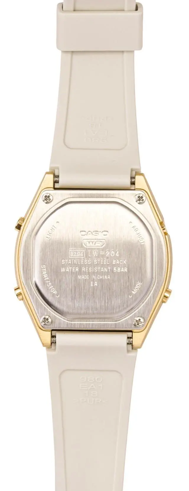 Alt view image 4 of 4 - Casio Digital Resin Strap Cream Dial Quartz LW-204-9A Unisex Watch
