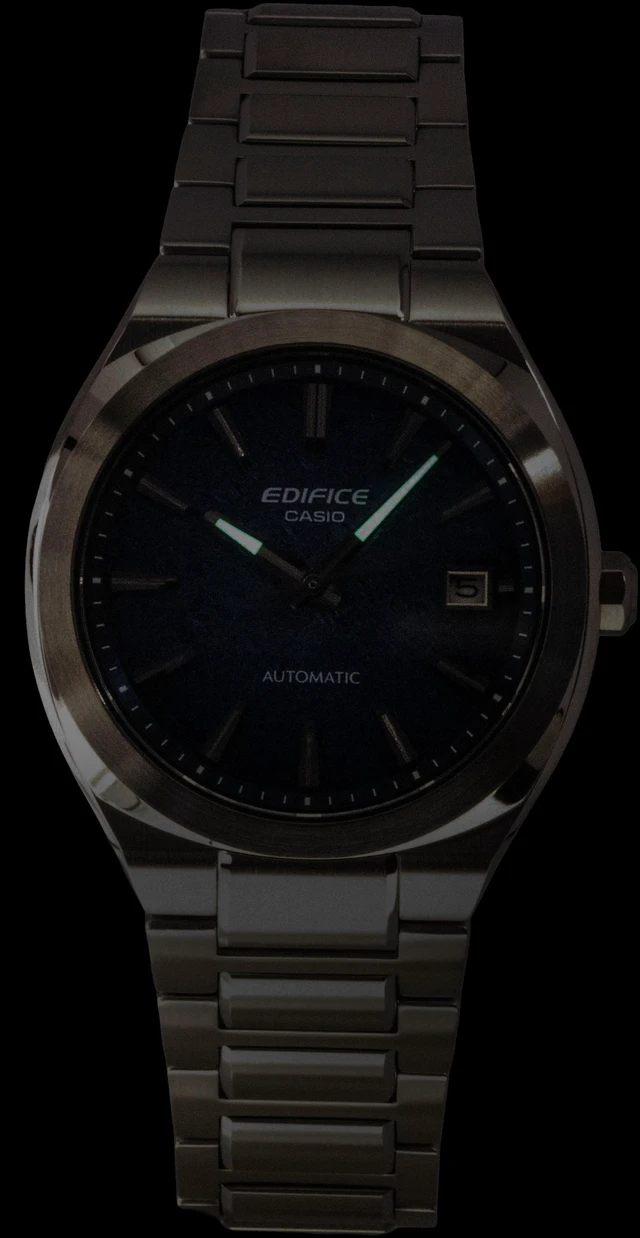 Alt view image 6 of 6 - Casio Edifice Analog Stainless Steel Electroformed Textured Blue Dial Automatic EFK-200D-2A 100M Men's Watch
