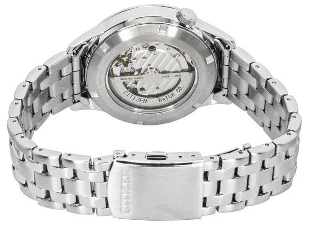 Alt view image 3 of 6 - Citizen Stainless Steel Open Heart White Dial Automatic NH9131-73A Men's Watch