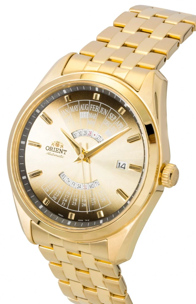 Alt view image 2 of 6 - Orient Contemporary Multi Year Calendar Gold Tone Stainless Steel Champagne Dial Automatic RA-BA0001G00C Men's Watch