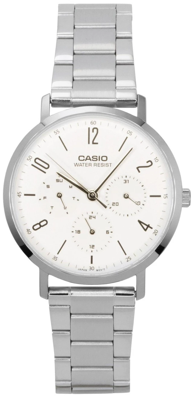 Main image of Casio Analog Stainless Steel White Dial Quartz MTP-VT06D-7B Men's Watch