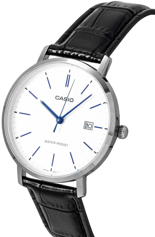Alt view image 2 of 6 - Casio Analog Leather Strap White Dial Quartz MTP-VT05L-7E Men's Watch