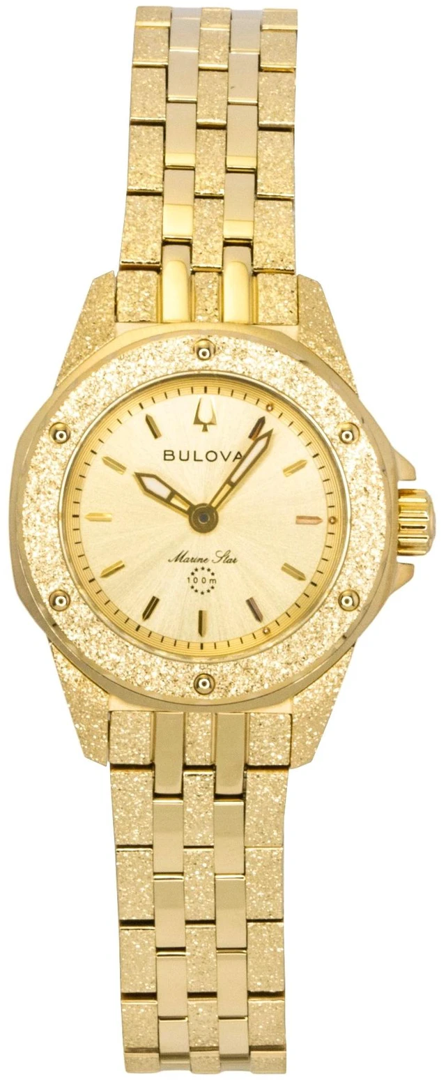 Main image of Bulova Marine Star Marc Anthony Stainless Steel Gold Dial Quartz 97L192 100M Women's Watch