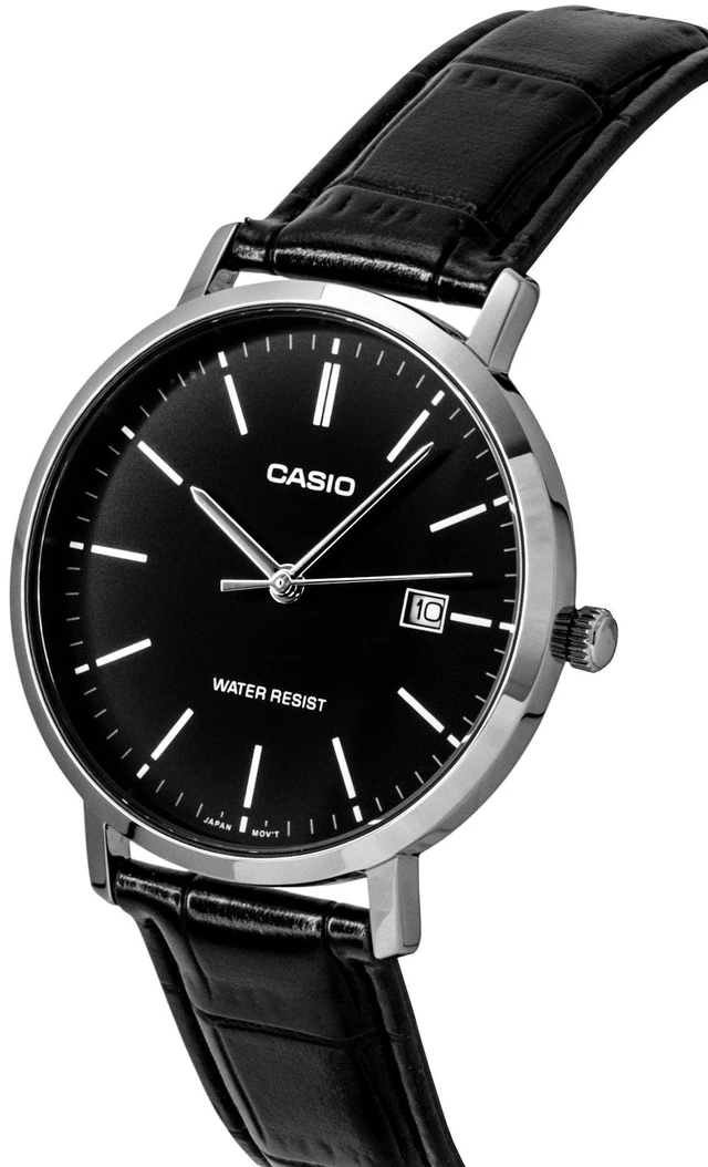 Alt view image 2 of 6 - Casio Analog Leather Strap Black Dial Quartz MTP-VT05L-1E Men's Watch