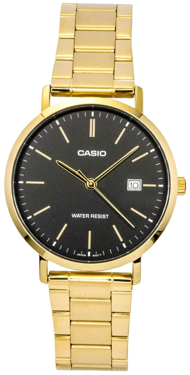Main image of Casio Analog Gold Tone Stainless Steel Black Dial Quartz MTP-VT05G-1E Men's Watch