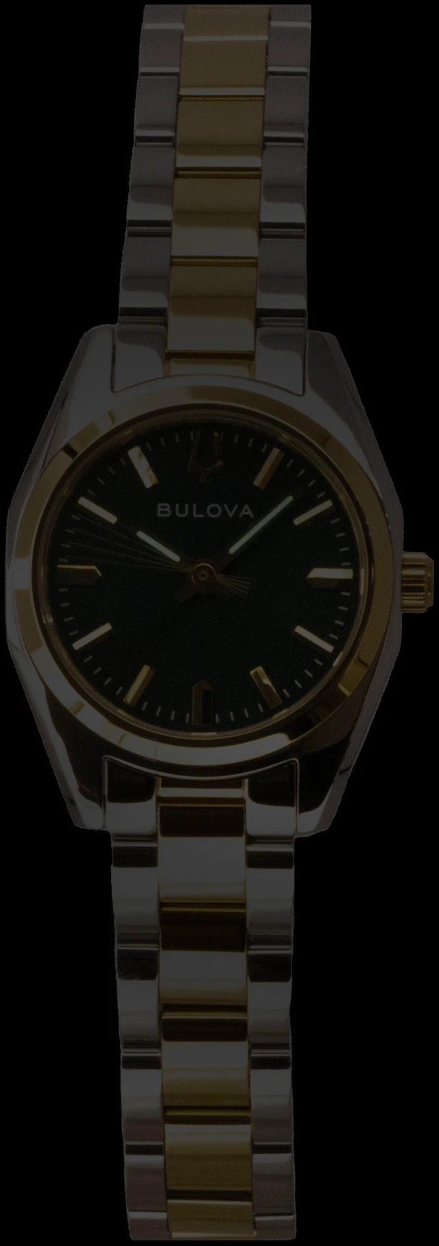 Alt view image 2 of 7 - Bulova Surveyor Two Tone Stainless Steel Green Dial Quartz 98L329 Women's Watch