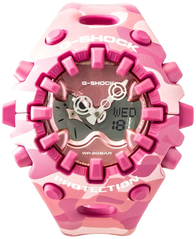 Main image of Casio G-Shock Analog Digital Resin Strap Pink Dial Quartz GA-V01CMG-4A 200M Women's Watch