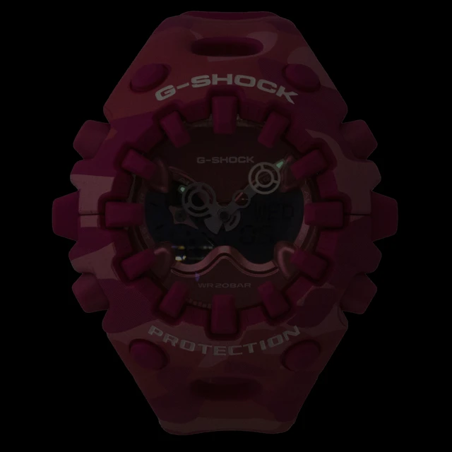 Alt view image 2 of 7 - Casio G-Shock Analog Digital Resin Strap Pink Dial Quartz GA-V01CMG-4A 200M Women's Watch