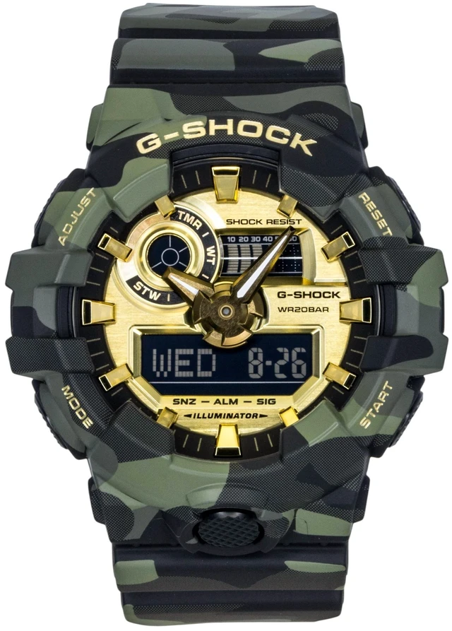 Main image of Casio G-Shock Analog Digital Resin Strap Gold Dial Quartz GA-700CMG-3A 200M Men's Watch