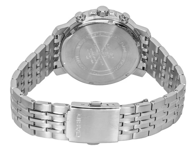 Alt view image 4 of 7 - Casio Beside Chronograph Analog Stainless Steel Black Dial Quartz BMS-500D-1A Men's Watch