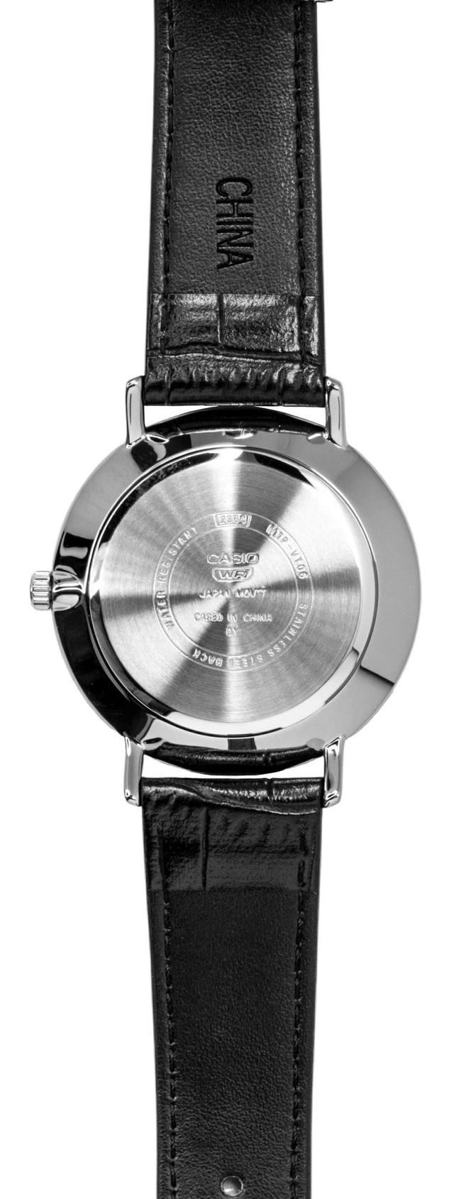 Alt view image 3 of 3 - Casio Analog Leather Strap Black Dial Quartz MTP-VT06L-1B Men's Watch
